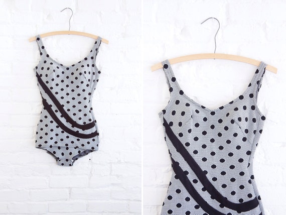 1950s Swimsuit - 50s Swimsuit - Robby Len Polka Do