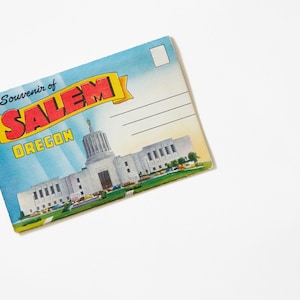 Vintage 1940s Salem Oregon Souvenir Travel Postcard Book - 40s