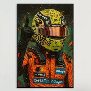 Lando Norris McLaren F1 Art Print - Formula 1 Wall Art | Canvas or Poster | Lando Norris Helmet | Perfect Motorsport Gift