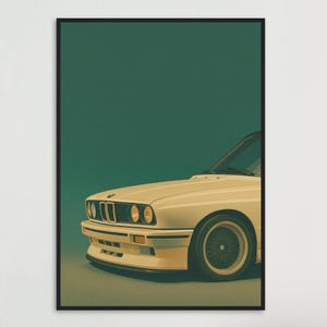 BMW E30 Art Print - Retro Wall Art | Minimalist Automotive Poster | Classic German Engineering Decor