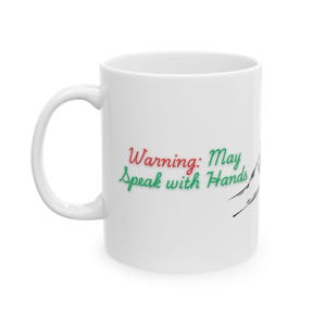 Tazza in ceramica con gesto italiano, citazione divertente, design con bandiera italiana, tazza da caffè, decorazione da cucina, regalo per italiani