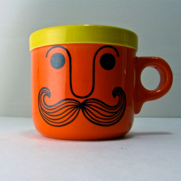 Orange Mustache Mug