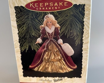 Vintage 1996 Hallmark Keepsake Holiday Barbie Ornament Collector Series QXI5371