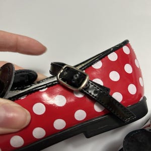 Vintage 90s Disney Kids Minnie Mouse Dress Shoes Girls Size 7 Bow Polka Dots image 5