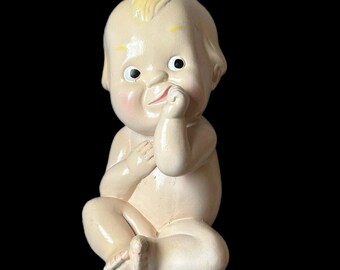 Vintage Lefton Kewpie Doll Coin Bank - Please Review All Photos