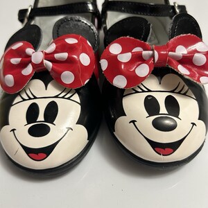 Vintage 90s Disney Kids Minnie Mouse Dress Shoes Girls Size 7 Bow Polka Dots image 7