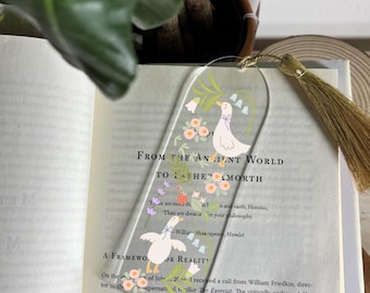 Bloemen eend bladwijzer schattige bloem Pasen bloemen gans Booktok bladwijzer cadeau voor lezer UV-DTF wrap cadeau voor Silly Goose's
