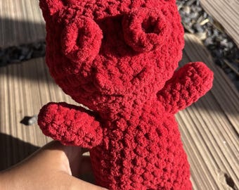 Sour Patch Crochet Red Candy Plush Handmade Gummy Candy Stuffed Animal Soft Chenille Plushie Cute Kawaii Gift Amigurumi Candy Toy
