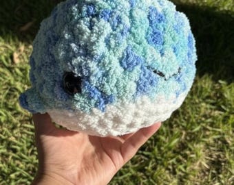 Homemade Crochet Whale Plush Handmade Blue Whale Stuffed Animal Soft Ocean Nursery Decor Cute Sea Creature Gift Amigurumi Whale Toy