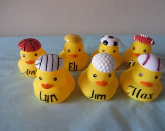 Personalized Sports Ball Rubber Duck: Gag Gift Party Favor