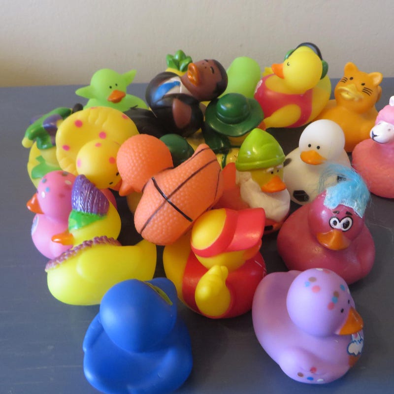 10 Pack Assorted Rubber Ducks - Jeep Ducking Floater Toys - Multicolor