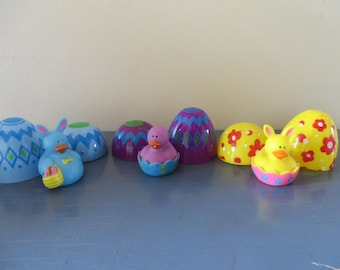 Easter Egg Surprise: Mini Rubber Duckies Inside (Set of 3)