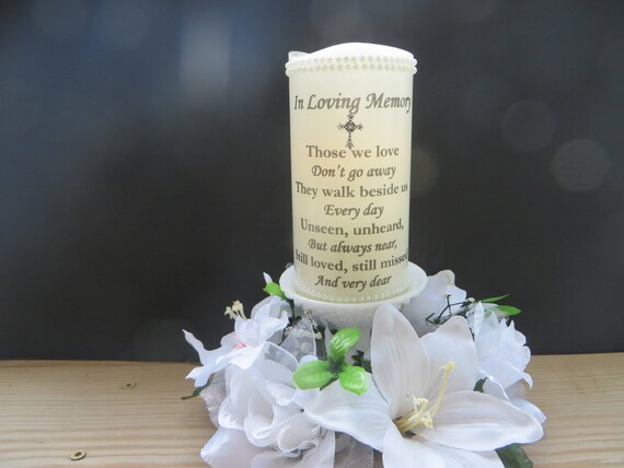 In Loving Memory LED Candle With verse Memorial candle in | Etsy