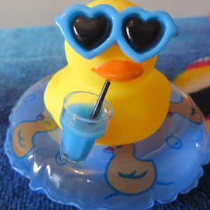 Summer Vacation Rubber Ducky: Floating Tube, Sunglasses, Party Favor