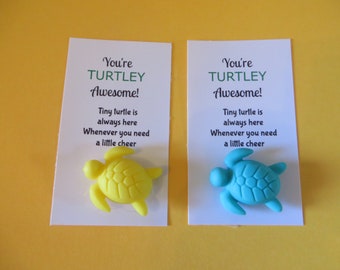Pocket Hug Cards - Turtley Awesome pocket cards, just because gifts, party favors, graduation gift, Self-Esteem cards, Motivational Cards