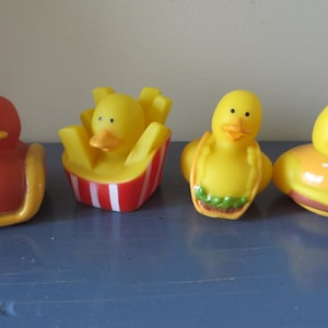 Fast Food Rubber Duck: Hamburger, Hot Dog, Fries, Taco