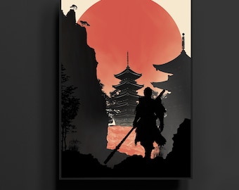 Myth Of Wukong Silhouette Framed Poster | Minimalist Gamer Wall Art