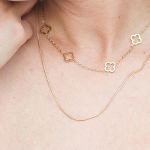 Gold Clover Necklace | Layered Clover Necklace | 18k Gold over Stainless Steel | Clover Necklace | Four Leaf Necklace | Gift for her | Gifts