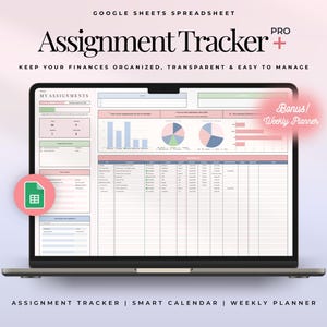 Assignment Tracker Spreadsheet Student Planner Google Sheets Excel School Academic Planner Assignment Calendar College Class Study Planner