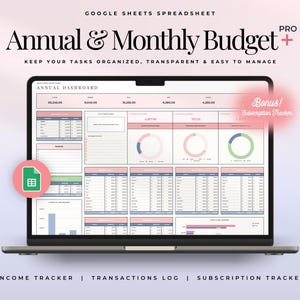 Annual Budget Spreadsheet Google Sheets Budget Planner Monthly Budget Template Yearly Budget Financial Planner Expense Tracker Finance