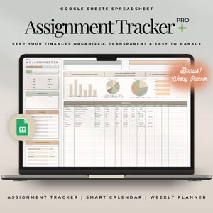 Assignment Tracker Google Sheets Student Planner Spreadsheet Exam Homework Assessment Tracker Academic Calendar Study Planner School Planner
