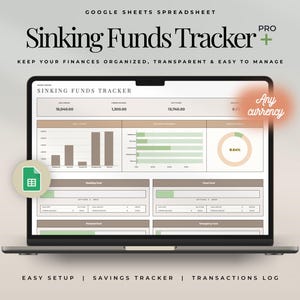 Savings Tracker Sinking Funds Tracker Google Sheets Spreadsheet Savings Template Money Savings Planner Goal Tracker Personal Finance