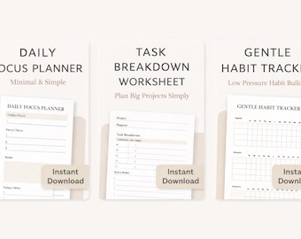 Task Breakdown Worksheet Printable | Break Big Tasks Into Steps | Productivity PDF