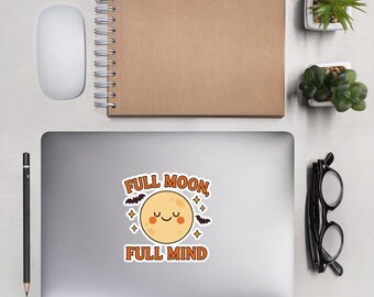 Neurodivergent Haloween Bubble-free stickers Full Moon