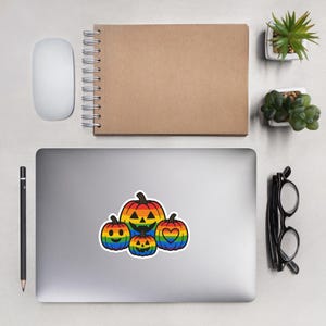 LGBTQ+ Halloween Bubble-free stickers Rainbow Pumpkins