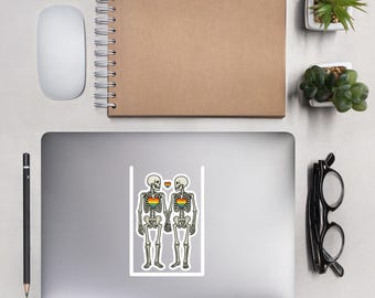 LGBTQ+ Halloween Bubble-free stickers Skeleton Love