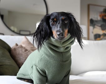 Dachshund Full Body Sweater • Luxury Fleece Pajamas • Warm Snood Turtleneck