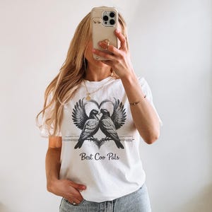 Retro Best Coo Pals Pigeon Shirt, Bird Nerd, Vintage Friendship Matching Shirt, Comfort Colors 1717