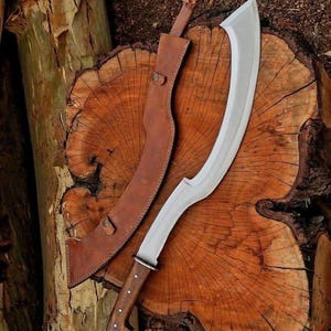 Hand-Forged D2 Steel 24 inches Tactical Khopesh Sword with Leather Sheath /Hunting Khopesh/Camping Khopesh/Gardening Khopesh/Gift to anyone