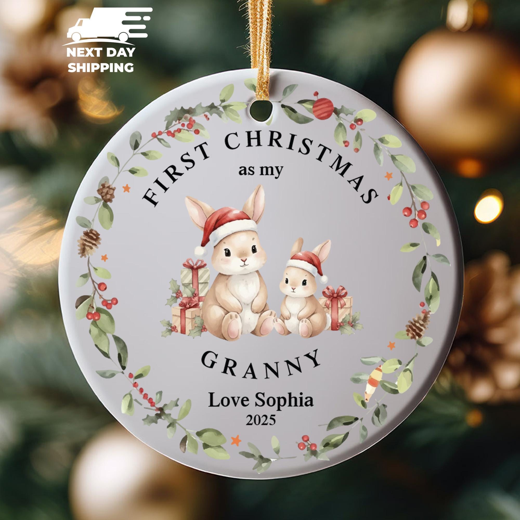 First Christmas As My Granny Ornament, Baby Announcement Ornament, Christmas Gift For Granny, Holiday Grandma Ornament, First Xmas Nana