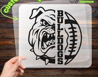 Bulldogs Football Mascot DTF Transfer, Game Day Iron-On Decal, School Spirit Heat Transfer, Ready to Press Athletic Design