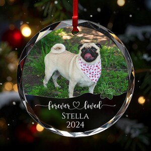 Forever Loved Pet Ornament, Custom Pet Photo Ornament, Pet Loss Tribute, Gift For Pet Owner, Pet Memorial Christmas Keepsake, Christmas Gift imagem 9
