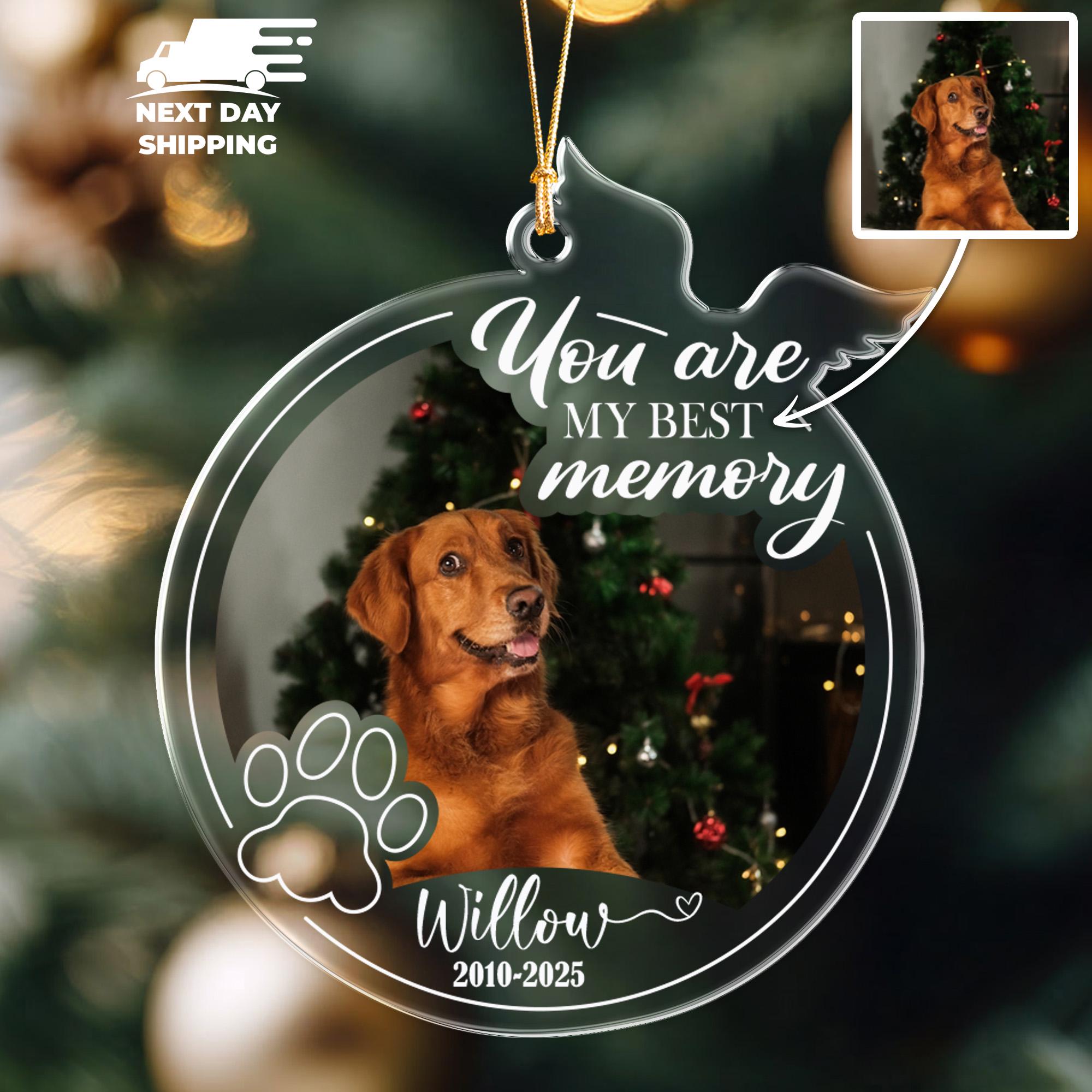 Custom Memorial Dog Photo Ornament, Personalized Dog Loss Ornament, Pet Loss Ornament, Cat Loss Ornament, Dog Owner Gift, In Loving Memory