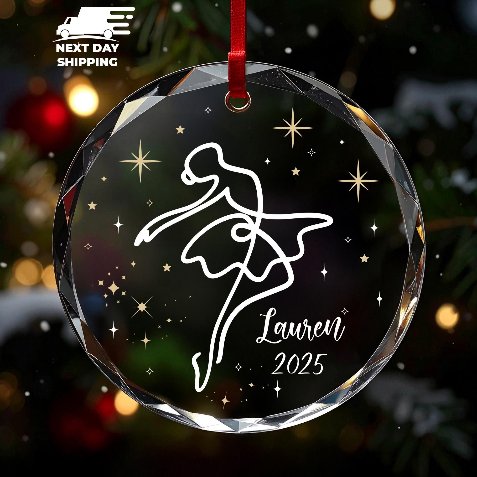 Personalized Ballerina Christmas Ornament, Custom Name Ballet Dancer Ornament, Dance Girl Gift, Performer Appreciation Gift, Gift For Her