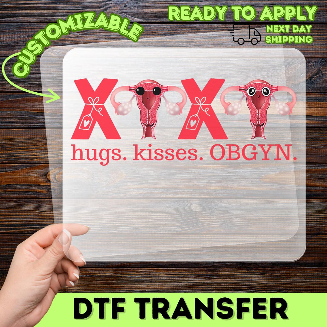 Humorous OBGYN Design, Kawaii Uterus XOXO, Women's Health Awareness DTF ...