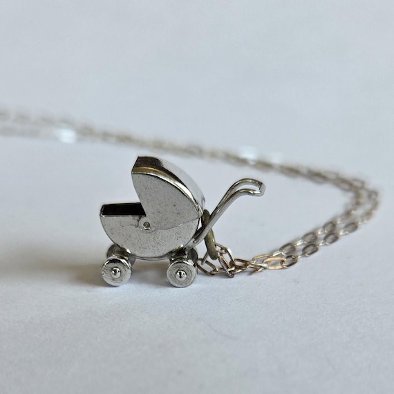 Baby Stroller Movable Charm Silver