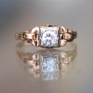 Vintage 1940 Diamond Engagement Ring 14k