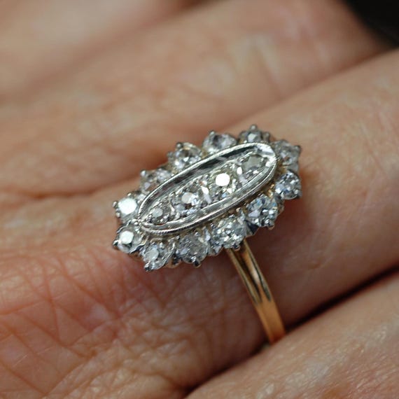 Vintage Ring Natural Diamonds 14k