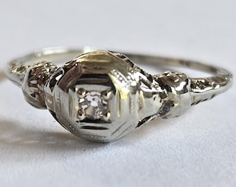 Antique Deco 20s Filigree Ring 18k Gold