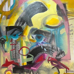 Abstract Expressionist Oil Painting of a face