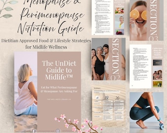 Guía de nutrición para la menopausia, Consejos dietéticos para la perimenopausia, PDF sobre bienestar en la mediana edad, Nutrición para el apoyo hormonal, Alimentación saludable durante la menopausia