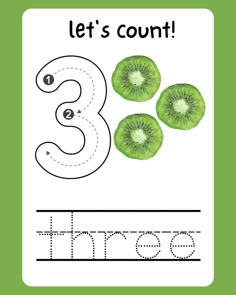 Let's Count! | Numbers 1-10 Printable Learning Book for Kids | Cute ...