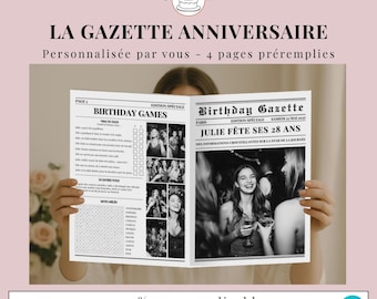 Personalized Birthday Gazette | Canva Birthday Journal | Original Birthday Gift