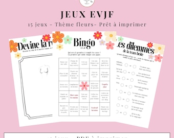 Flower-themed hen party games pack | Printable hen party activities | Hen party games | Instant download
