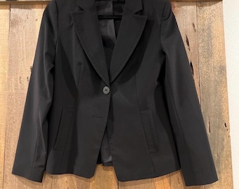 Rare Vintage Yves Saint Laurent Uniform Black Blazer Jacket 38M Wool Blend YSL