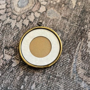 Miniature Round Brass Portrait Picture Frame Antique Gold Tone Vintage Style